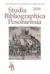 Studia Bibliographica Posoniensia 2010