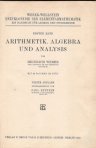 Arithmetik, algebra und analysis - erster band