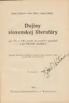 Dejiny slovenskej literatúry pre...(S podpisom Imricha Kotvana )