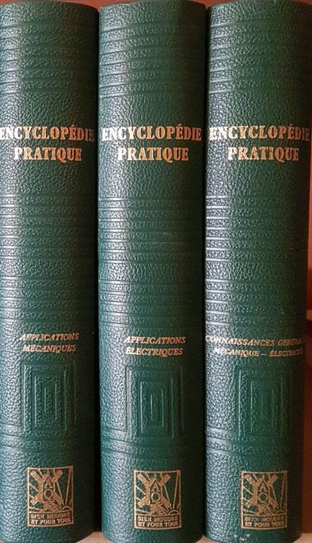 Encyclopédie pratique de mécanique et d’électricité (3 knihy, veľký formát)